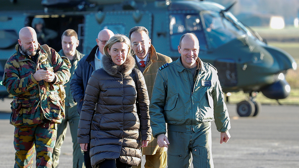 European Union foreign policy chief Federica Mogherini arrives at Florennes airbase ahead of the Black Blade military exercise involving several European Union countries and organised by the European Defence Agency while the European Union unveiled on Wednesday its biggest defense research plan in more than a decade, in Florennes, Belgium November 30, 2016. REUTERS/Yves Herman - RTSU0IC